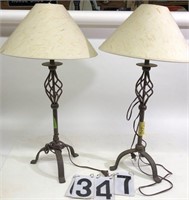 2 Metal table lamps