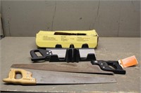 Stanley Miter Saw/ Box and (2) Hand Saws