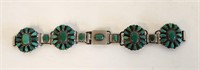 Zuni Silver Petitpoint Turquoise Watch Band SIGNED