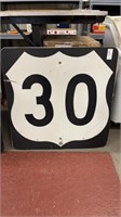 Metal Route 30 Road Sign - 24x24 inches