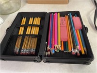 Vaultz case with pencils and erasers