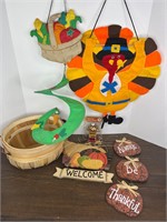 Basket and Other Fall Thanksgiving Decorations