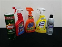 Group of household cleaners and windshield deicer