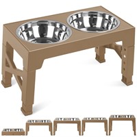 Elevated Dog Bowls, 5 Adjustable Heights Raised Do