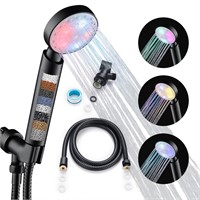 Black Shower Head Filtered Led Showerhead 7 Color