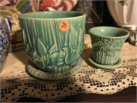 TWO POTTERY PLANTERS