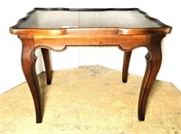 Wooden Side Table with Scalloped Edges