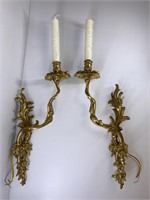 Pr. Ornate Wall Sconces Sherle Wagner