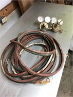 Oxygen and Acetylene Hose with Victor Gauges