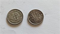 2 Silver Foreign Coins Australia