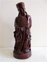 Japanese Hand Carved Red Wood Figurine