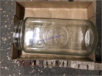 GLASS CANISTER JAR, APPROX 2 QUART SIZE