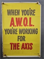 Authentic 1942 Awol Poster