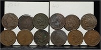 12 Indian Head Cents incl. Several 1880's