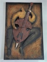 Metal Wall Art Musician Cello H: 24"