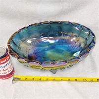 Large Vintage Carnival Glass Centerpiece Oval Bowl