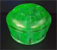 Vintage Uranium 8-Hole 2.5" Flower Frog Great Glow