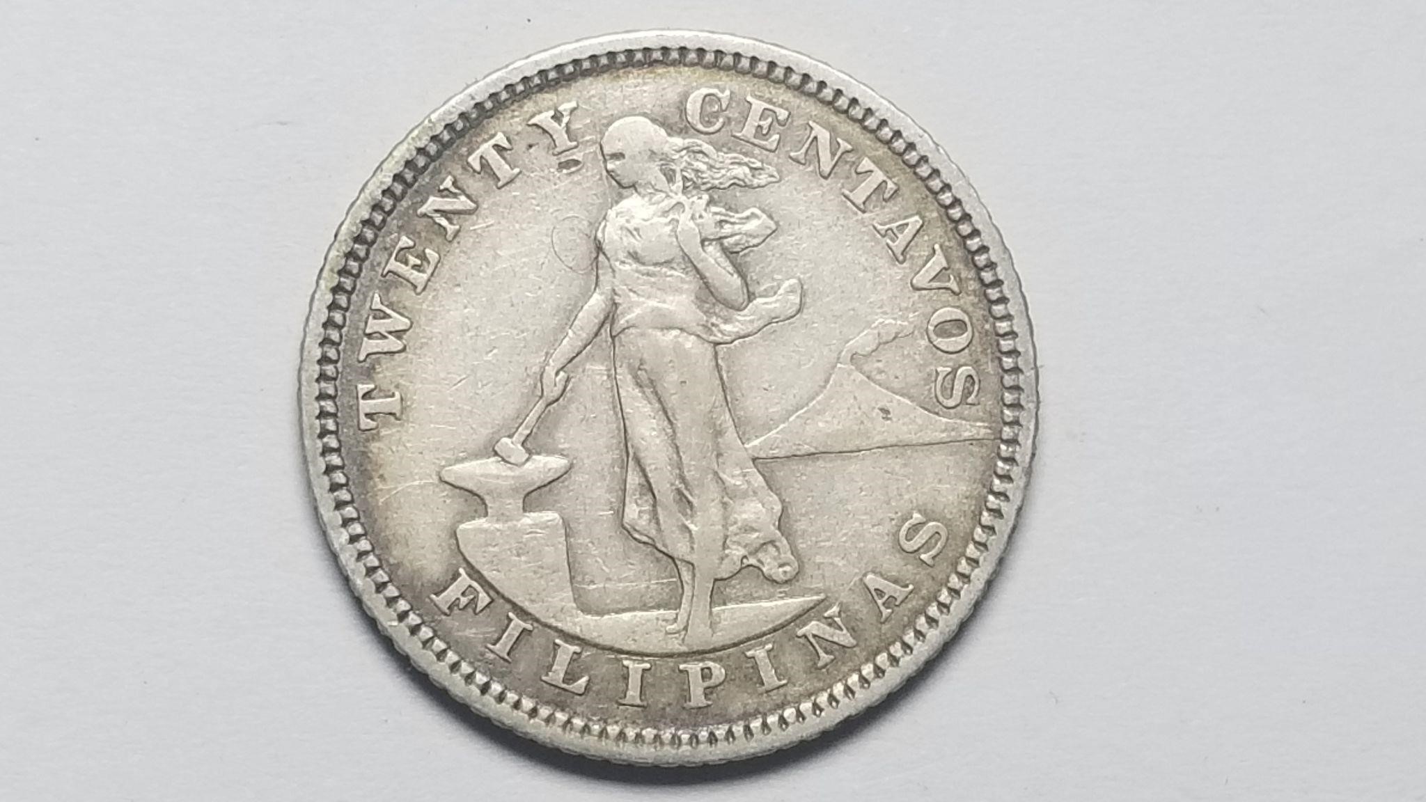 1903 Philippines Silver 20 Centavos Rare