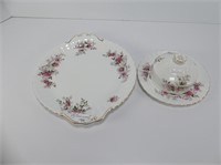 ROYAL ALBERT "LAVENDER ROSE" SERVING TRAY & BUTTER