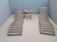 3PC OUTDOOR CHAIRS W/SIDE TABLE