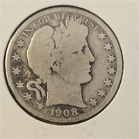 1908 O Barber Half Dollar