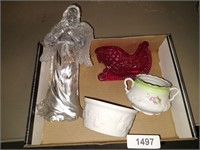 Decorative Plastic Angel & Sled & Dishes