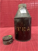 Early American Blue Collar Tea Can, 10 inches