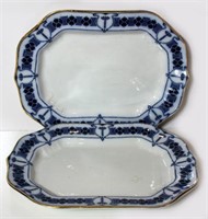 Cauldon England Flow Blue Platters (lot of 2)