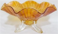 Marigold Carnival Glass Bowl 4x8"