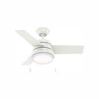 Aker 36 in. LED Indoor Fresh White Ceiling Fan