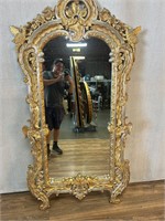 Maitland-Smith Gilt Bird & Floral Carved Mirror