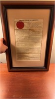1879 United States Citizenship Document