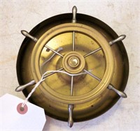 Brass figural ships wheel ash tray with spinnable