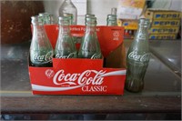 Coca Cola Paper Holder with 6.5 oz Glass Bottles