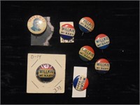 (8) Willkie Political Buttons