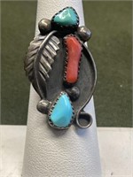 VINTAGE STERLING SILVER NATIVE AMERICAN RING WITH