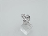 Sterling CZ Anchor Heart Ring