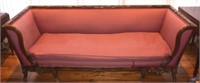 Antique Empire Sofa w/ Chippendale-style Carving