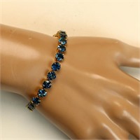 14K gold bracelet with blue stones