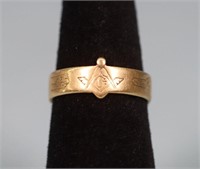 14K Gold Victorian Freemason Ring
