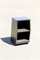 Small Wood Side Table 2 Shelf Modern Style