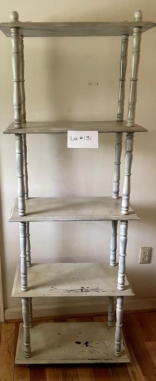 Tall Gray Tiered Shelf