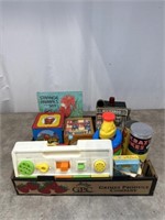 Assortment of Vintage Baby Toys and Games