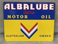 ALBALUBE AERO MOTOR OIL Enamel Sign - 450 x 350