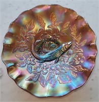 Millersburg Trout & Fly carnival Glass bowl