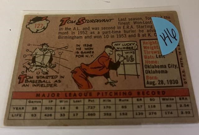 1958 Topps Tom Sturdivant #127