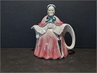 Vintage Tony Wood Old Lady Pink Teapot