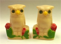 Vintage Owl Salt & Pepper Shakers 3" x 2" x 1-1/2"