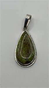 Green Turquoise Sterling Pendant
