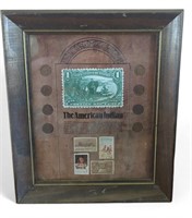 'The American Indian' framed coin and stamp